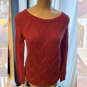 Sonoma Women's Burgundy Crew Neck Sweater